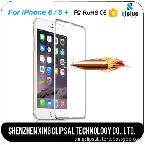 2.5D Full Cover Colorful Titanium Alloy frame Tempered Glass Screen Protector for Apple iPhone 6 / 6 plus